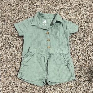 Green Kids Button-Up Shorts Set by Cloud Island Target